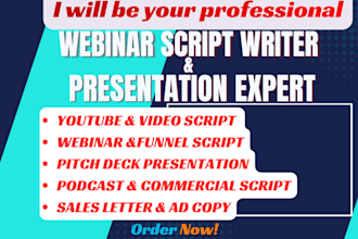 write your best webinar script for presentation
