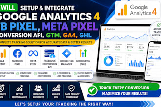 setup google analytics, fb pixel, fb conversion api, meta pixel gtm ga4 ghl