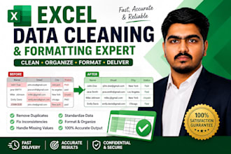 clean, merge, format and validate excel or CSV data