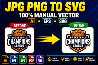 manually vector trace logo and convert jpg png to svg ai eps