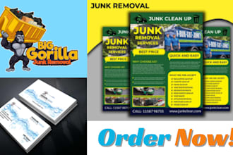 junk removal pressure washing website junk removal logo design flyer brochure