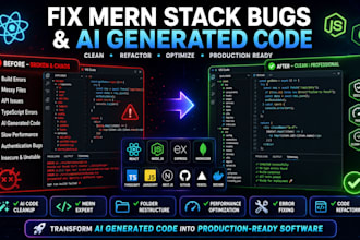 fix react bugs , nodejs bugs  and restructure your ai generated code