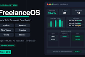build a freelancer CRM dashboard with invoices and project tracker
