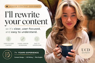 rewrite your content so it is clear, user focused, and easy to understand