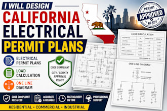 design california electrical permit plans, load calculation and one line diagram