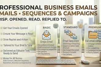 write professional business emails and email sequences