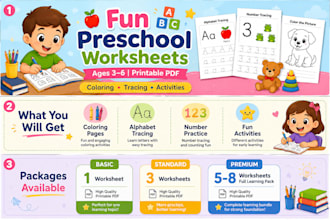 create fun preschool and kindergarten worksheets for kids