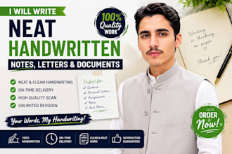 handwrite assignments, notes, and letters neatly