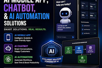 develop ai mobile app, chatbot, and ai automation solutions