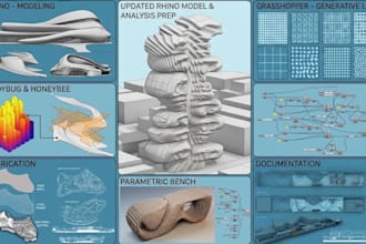 create 3d models, architecture and parametric design in rhino grasshopper