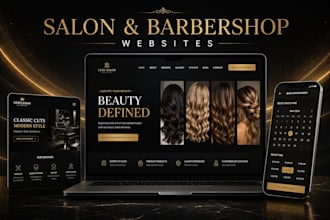 design hair salon beauty spa, barbershop website with online appointment booking