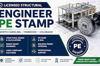licensed structural engineer, pe stamp for north carolina, tennessee, colorado