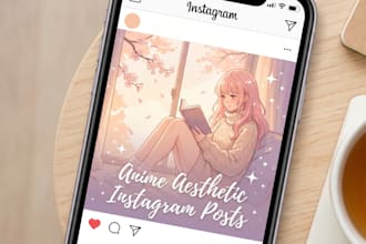 create anime aesthetic instagram post and reel cover art