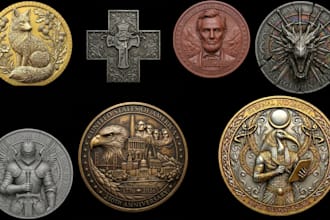 sculpt custom 3d coin model cnc engraving file bas relief edc coin medallion stl