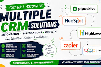 pipedrive crm hubspot, gohighlevel, zapier, zoho CRM automation and integrations