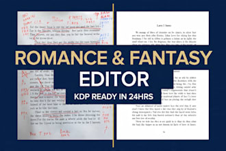 proofread your romance or fantasy novel for KDP publishing
