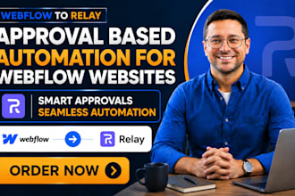 connect webflow with relay app for approval based automation webflow website