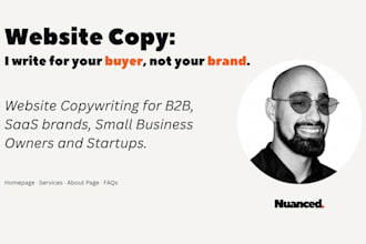 write website copy for new businesses, startups, b2b, and saas