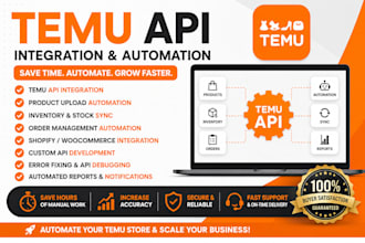 do temu api integration, automation, inventory sync and order management