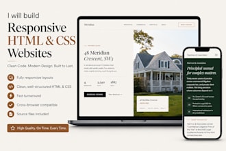 build a responsive HTML and CSS website