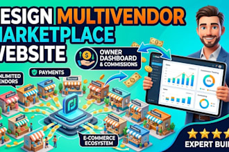 design a professional multi vendor marketplace website ecommerce store