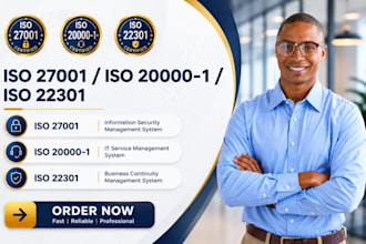 prepare iso 27001 document, iso 22301 documentation and audit