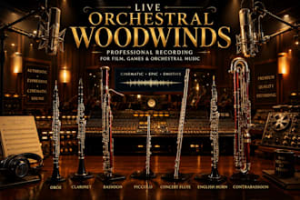 record orchestral woodwind instruments with oboe, flute, clarinet and bassoon
