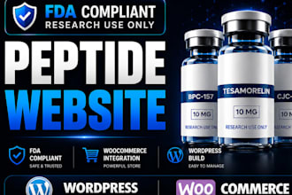 build peptide website, peptide store, sarms, fda compliant woocommerce SEO