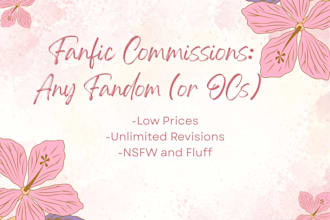 write fanfic commissions for any fandom