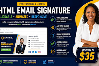 design a responsive HTML email signature with social media icons