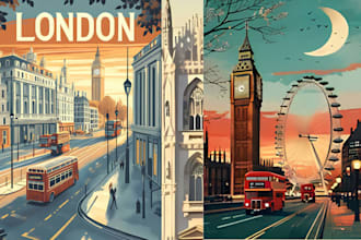 create vintage travel poster minimalist illustration retro vintage event flyer