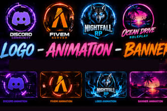 professionally design or animate discord logo and banners