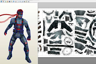 create 3d pepakura anime cosplay pattern 3d mask helmet design evafoam template