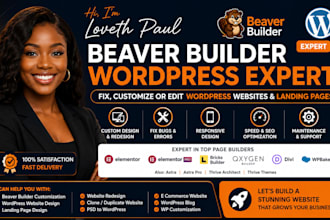 fix, edit  customize beaver builder wordpress landing pages