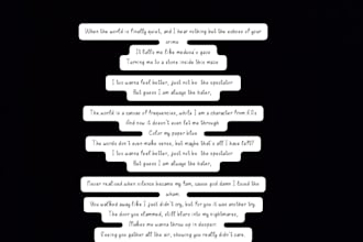 write raw and captivating lyrics for your dark pop or alternative song