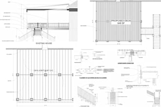 our agency will draft 2d plans for wood decks, sheds, carports, and cabanas