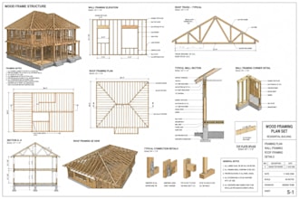 create detailed wood frame structures, wall framing, roof framing and trusses