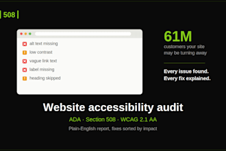 audit your website for ada, 508, and wcag accessibility