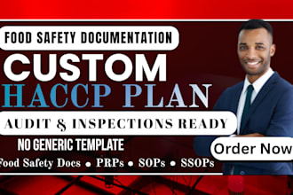create a haccp plan and food safety docs for audit or inspection