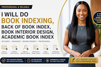 create a professional book index or back of book indexing in 24 hours