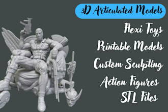 create 3d sculpting articulated models, flexi toys, stl and printable models