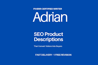 write SEO product descriptions for your online store