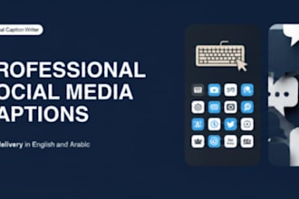 write social media captions in english arabic