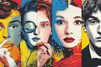 create a unique street pop art collage