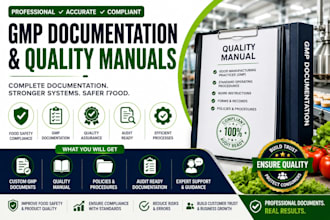 create gmp documentation and quality manuals