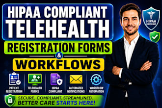 create hipaa compliant telehealth registration forms and workflows