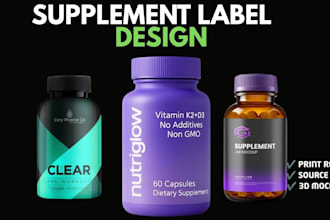 design peptide vial labels and supplement label design