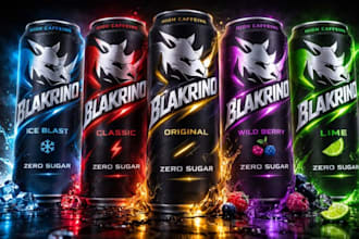 design can labels beverages, energy drinks, soda can label and canned product