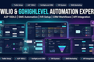 twilio a2p 10dlc, ghl crm, sms automation, ivr, api, call flow, saas setup ai cx