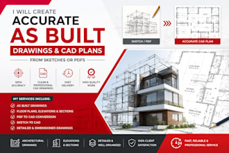 create accurate as built drawings and cad plans from sketches or pdfs